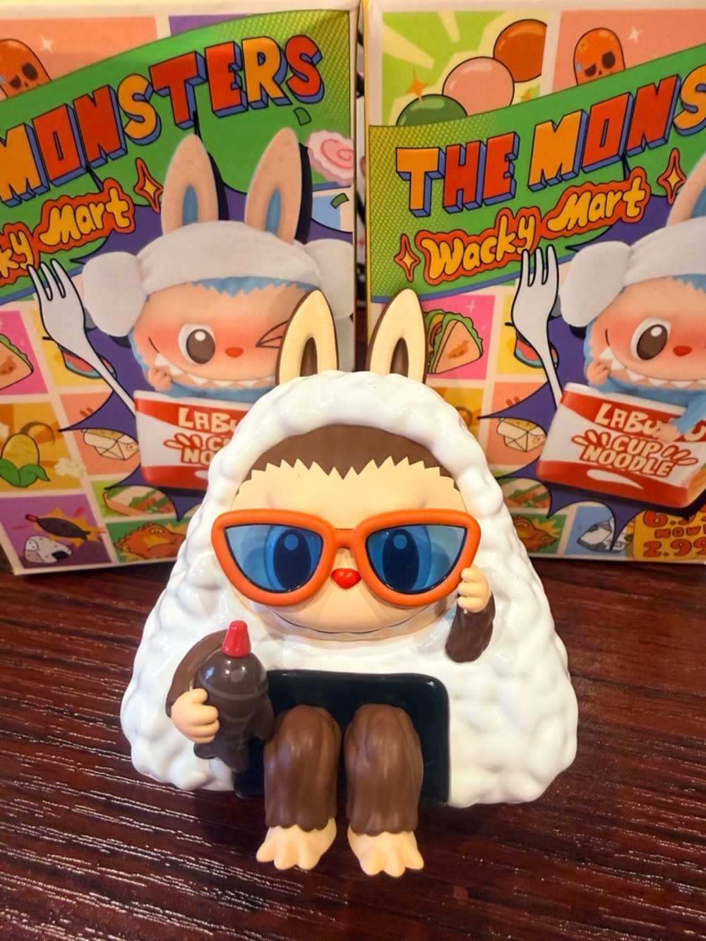 Wacky Mart Kids Figure - White Bunny Hoodie with Orange Sunglasses
